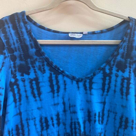 Prairie Cotton women’s size Medium black and blue tunic top - Picture 2 of 5